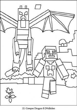 Minecraft Ender Dragon | A Free Minecraft Coloring Page