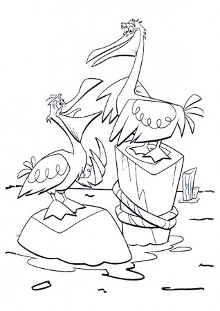 A Pair Of Pelicans Coloring Page - Free Printable Coloring Pages for Kids