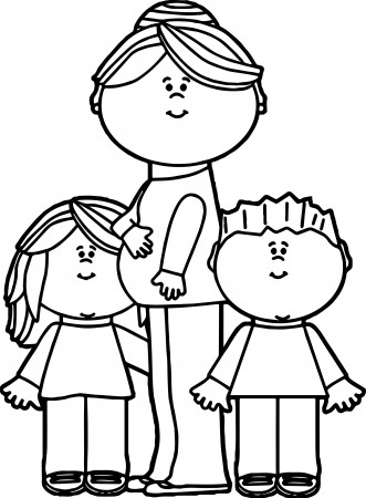 Mom Coloring Pages Pregnant Mom With Kids Coloring Page Wecoloringpage -  birijus.com