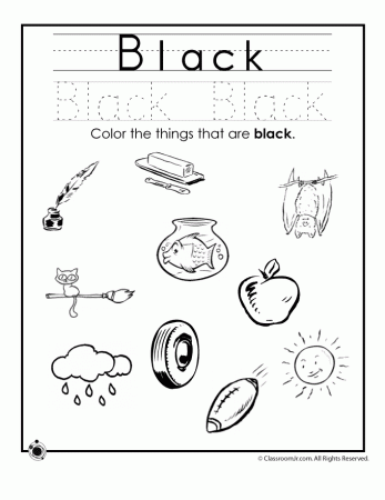 Color Black Worksheet | Woo! Jr. Kids Activities