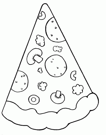 Cartoon Pizza Coloring Page - Coloring Pages For All Ages