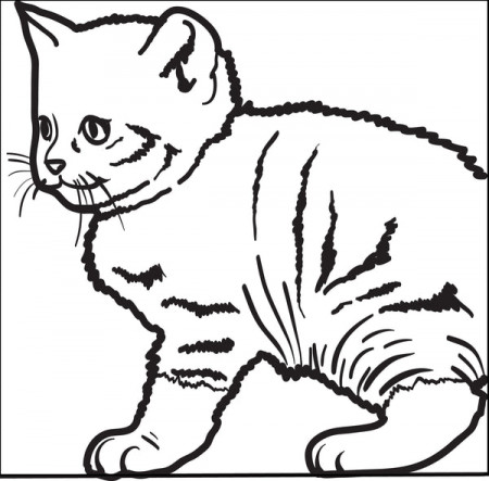Printable Cute Kitty Cat Coloring Page for Kids – SupplyMe