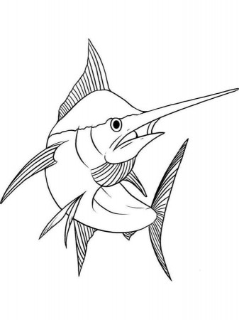 Coloring pages: Swordfish, printable for kids & adults, free