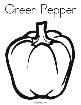 Green Pepper Coloring Page | Stuffed green peppers, Coloring pages, Fruit coloring  pages