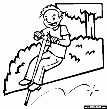 Pogo Stick Coloring Page | Free Pogo Stick Online Coloring