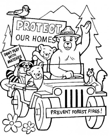 Smokey The Bear Coloring Pages 317 | Free Printable Coloring Pages