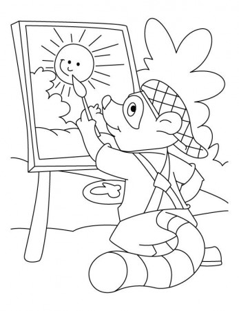Raccoon the painter coloring pages | Download Free Raccoon the 
