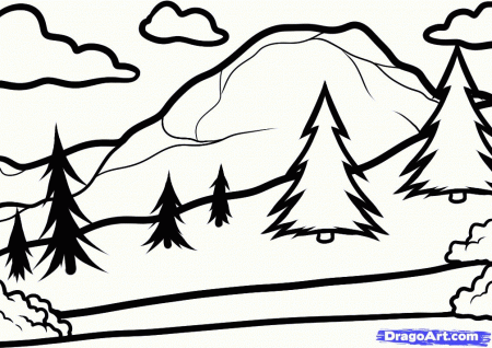 How to Draw a Landscape for Kids, Step by Step, Landscapes 
