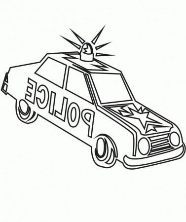 Police Car That Is Ready To Pursue The Villains Coloring Page 