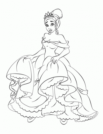 Free Princess Tiana Coloring Pages Inspiring | ViolasGallery.