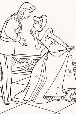 Cinderella And Prince Charming Coloring Pages | download free 