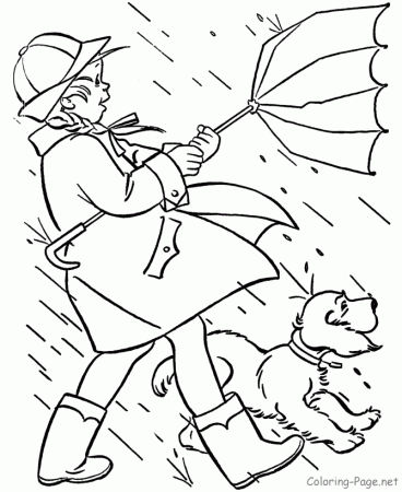 Spring Coloring Book Page - Spring winds