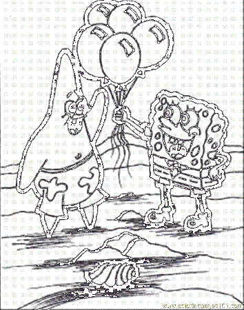 Coloring Pages Dd0 Spongebob And Balloon (Cartoons > SpongeBob 