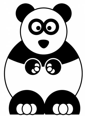 Cartoon Panda Black White Line Studiofibonacci Coloring Sheet 