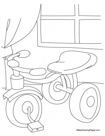 Tricycle coloring page 1 | Download Free Tricycle coloring page 1 