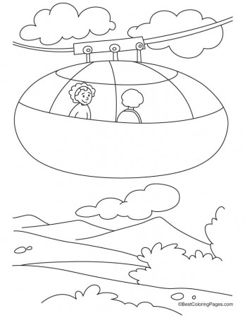 Cable Car Coloring Page Wallpaper - Kids Colouring Pages