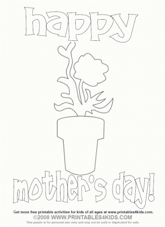 Mothers Day Flowers Coloring Page : Printables for Kids – free 