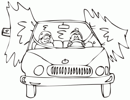 Christmas Tree Coloring Page | Large Xmas Tree In Small Car