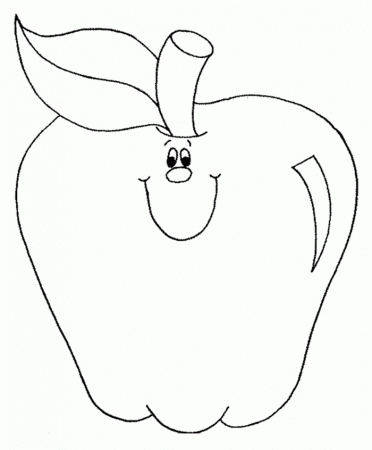 Fruit Coloring Pages : The Delicious Fruit Apple Coloring Page 