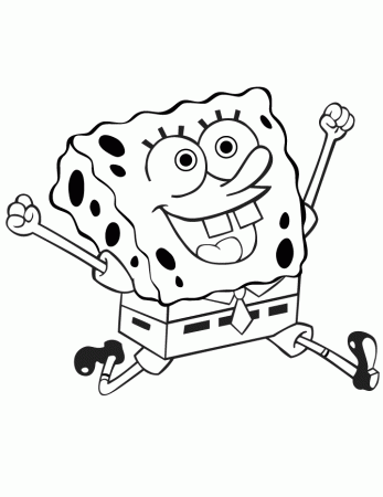 Spongebob Squarepants Jumping Coloring Page | Free Printable 