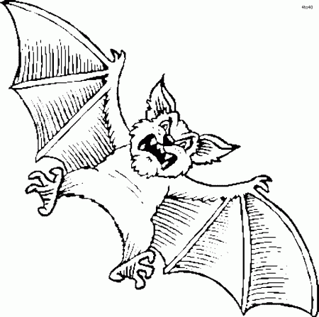 Attacking Bat Coloring Book, Attacking Bat Coloring Pages 
