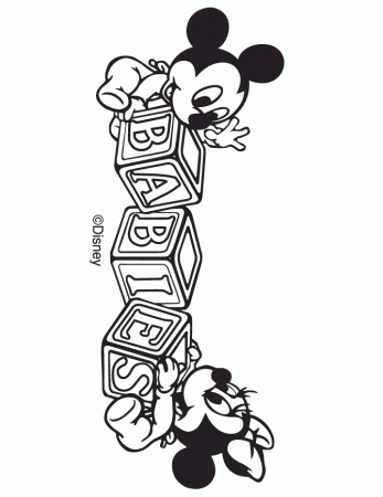 Baby Mickey And Minnie Mouse Coloring Page | H & M Coloring Pages