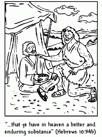 Jacob and Esau - Hebrews 10:34b - Coloring Page