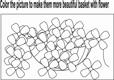 Flower Basket coloring page for kids