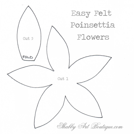 Template for Felt Poinsettia Flower