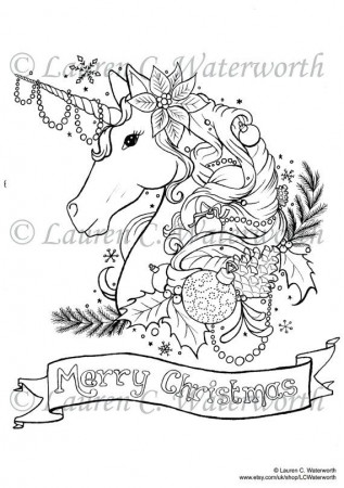 This item is unavailable | Etsy | Unicorn coloring pages, Detailed coloring  pages, Christmas coloring pages