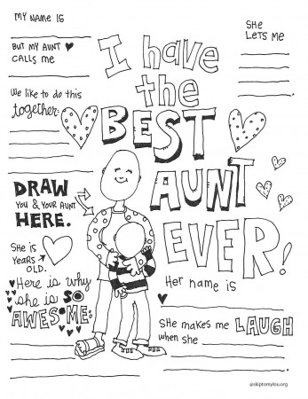 The BEST Aunt Coloring Page | Skip To My Lou