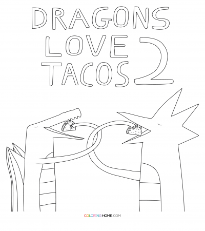 Dragons Love Tacos 2 coloring page