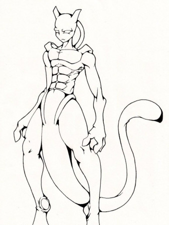 Pokemon Mewtwo X Coloring Pages Sketch Coloring Page