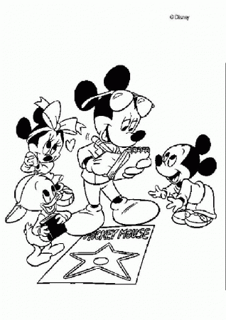 Mickey Mouse coloring pages - Mickey Mouse on Hollywood Boulevard