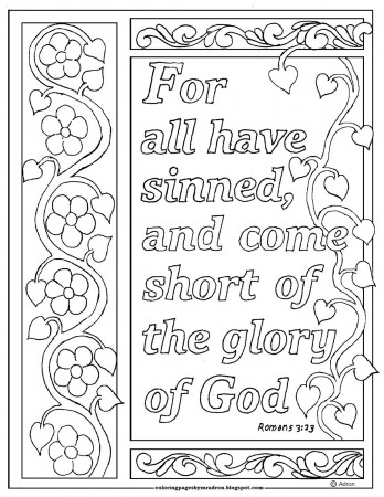 Coloring Pages for Kids by Mr. Adron: Romans 3:23 Print And Color Page, For  All Have Sinned Bible Verse