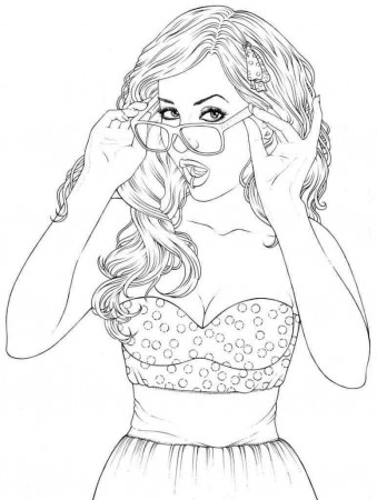 Sexy Teenage Girl Coloring Page - Free Printable Coloring Pages for Kids