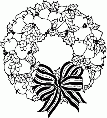 Christmas Coloring Pages Of Wreaths - Coloring Pages For All Ages
