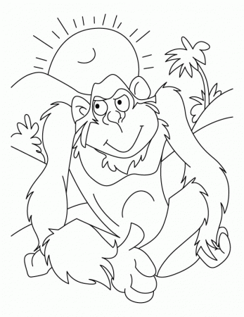 Ape enjoying sunbath coloring pages | Download Free Ape enjoying ...