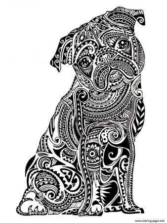 Print adult difficult little buldog Coloring pages