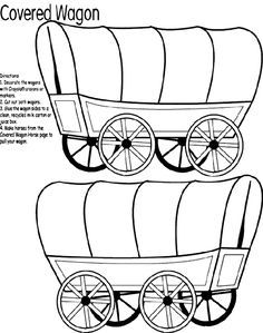 Covered Wagon Coloring Page - Coloring Pages for Kids and for Adults