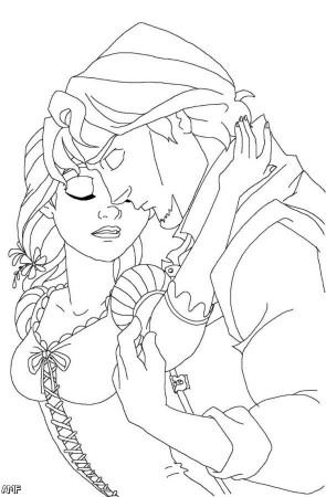 Rapunzel and Flynn Wedding Coloring Pages #3516 Rapunzel and Flynn ...
