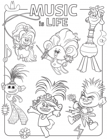 Free Printable Trolls World Tour Party Pack in 2020 | Free kids coloring  pages, Princess coloring pages, Coloring pages