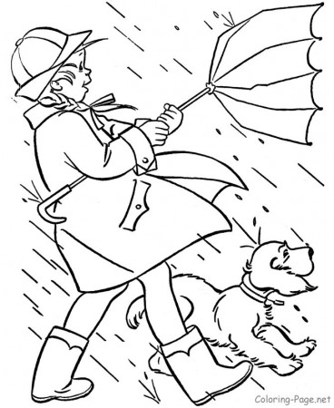 Wind & Rain coloring page | Spring coloring pages, Spring coloring ...