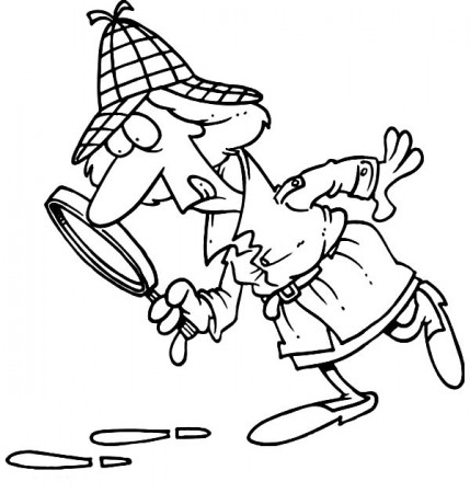Detective Shelock Find a Clue Coloring Page - NetArt