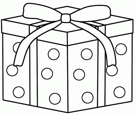 Christmas Gift with Dots - Coloring Page (Christmas)