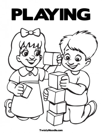 KID PLAYING COLORING PAGE Â« Free Coloring Pages
