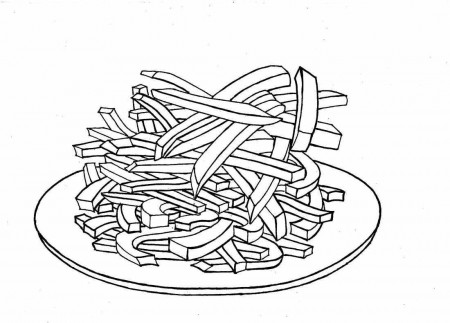 Plate Of Fries Coloring Pages Coloring Pages For Kids #Su ...