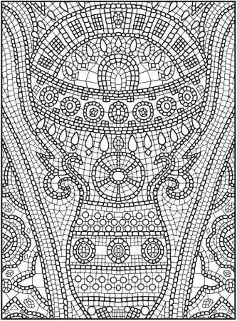 printable mosaic coloring pages. adult coloring pages flowers ...