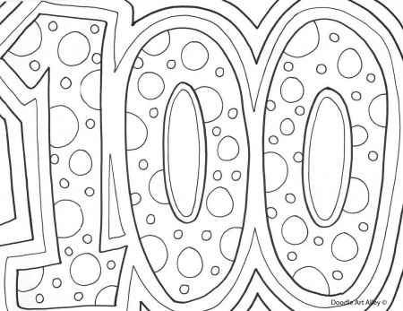100 Day Printable Coloring Pages - Coloring Pages For All Ages