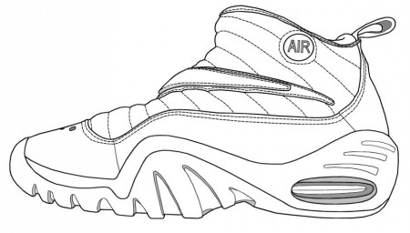 basketball shoes coloring page - Clip Art Library